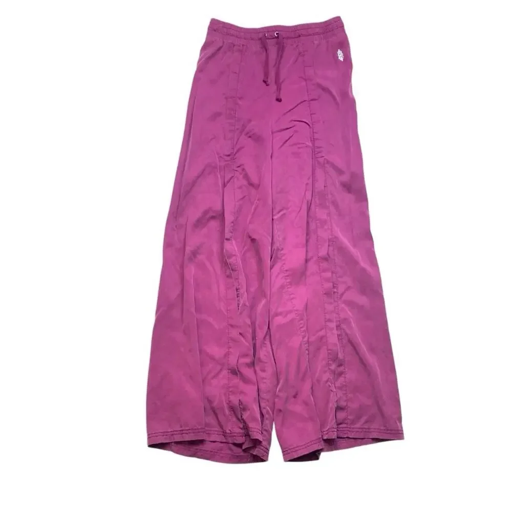 Free People movement size small abs tracker slouchy wide leg pants Pink split